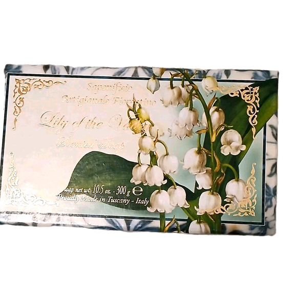 2 Bars of Luxury Italian Soap LILLY OF THE VALLEY italy Luxe Spa Bath GIft Box - Picture 4 of 16